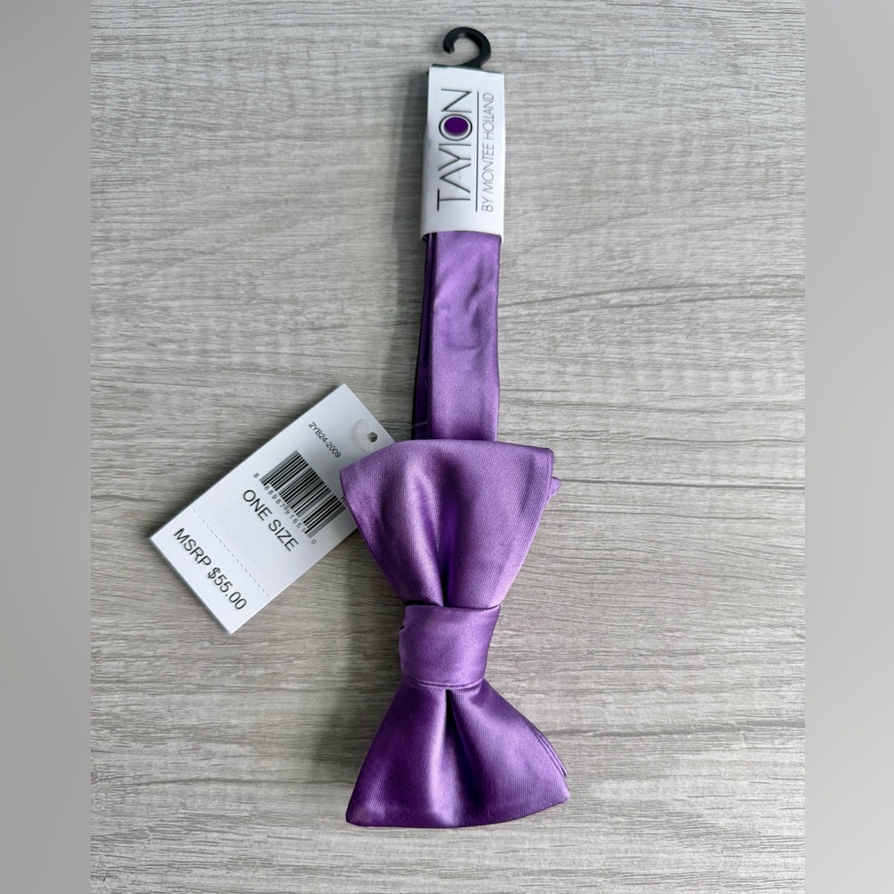 Tayion Collection Men's Purple Solid Tie